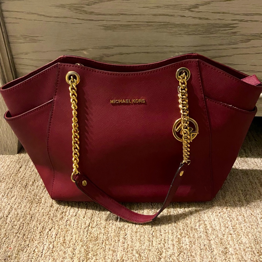 Burgundy Michael Kors purse